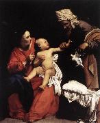 SARACENI, Carlo Madonna and Child with St Anne dt oil painting reproduction